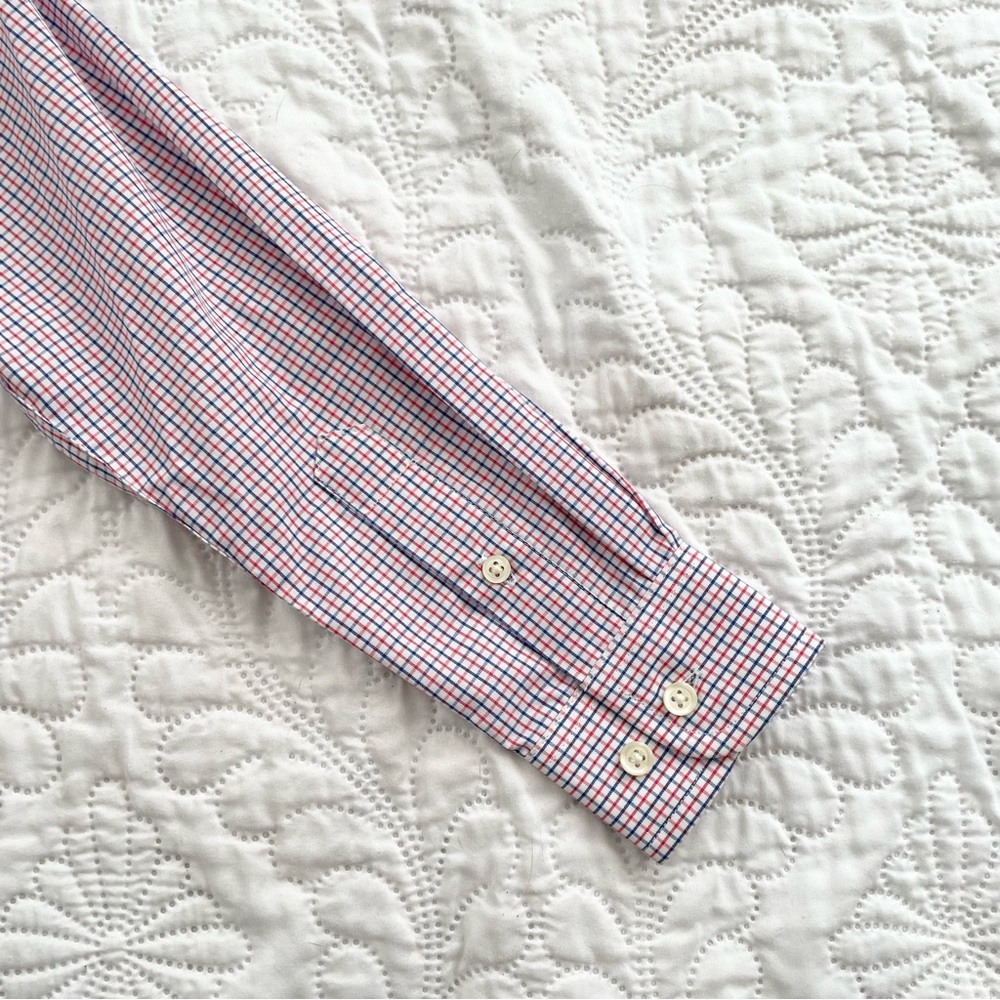 Cat & Jack Boys XS (4-5) Long Sleeve Striped Dress Shirt Red White and Blue - Picture 5 of 5